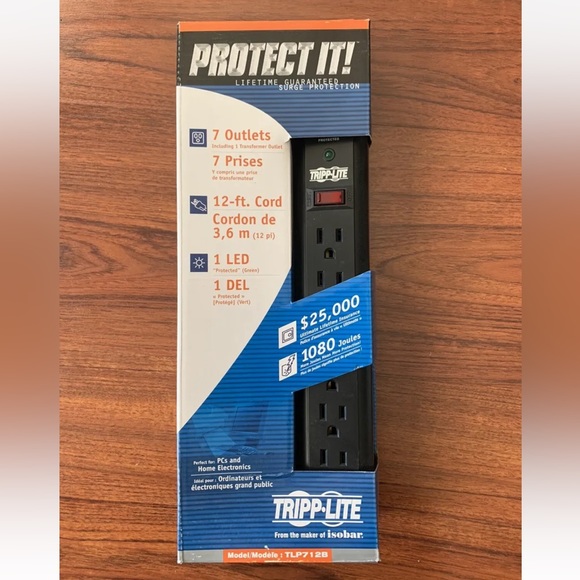 Tripp Lite 7 Outlet Surge Protector Power Strip New In Box. Have Multiple. - Picture 1 of 3